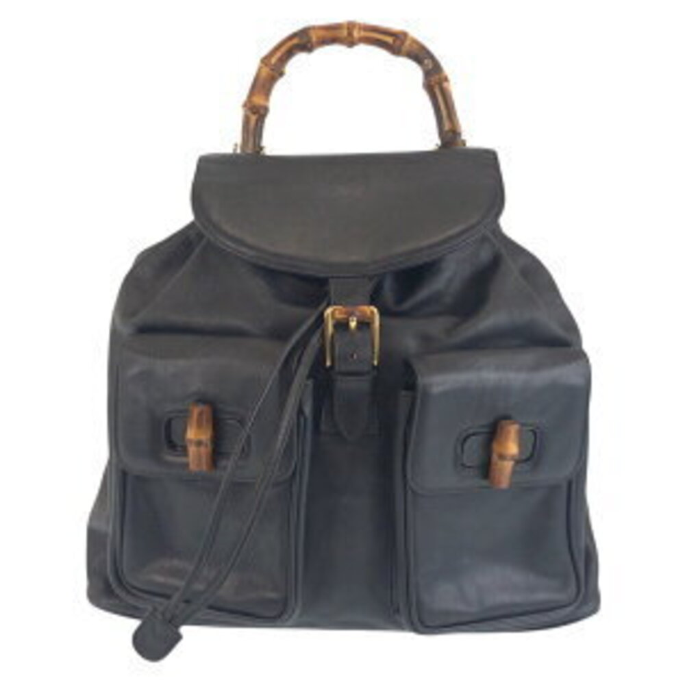 Gucci Black Bamboo Backpack Leather - Picture 10 of 10